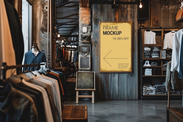 PSD vintage store frame mockup design