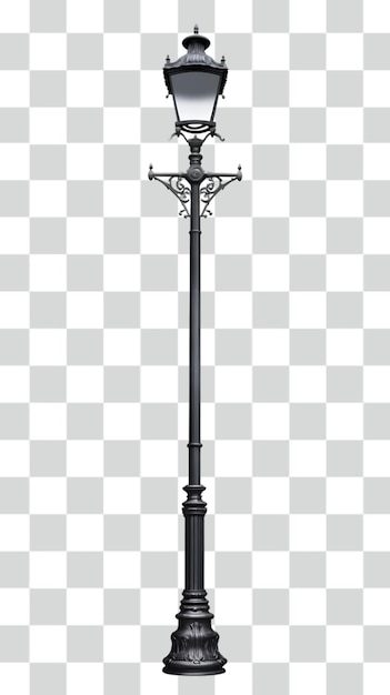 PSD vintage street lamp transparent background