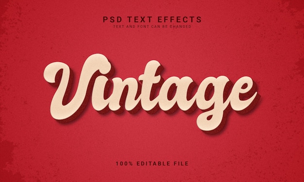 PSD vintage style editable text effect