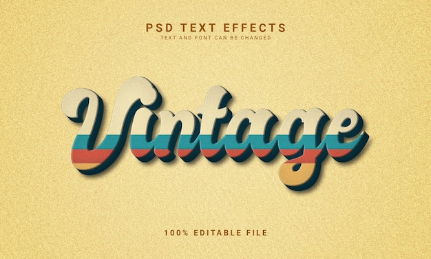 PSD effetto di testo modificabile in stile vintage