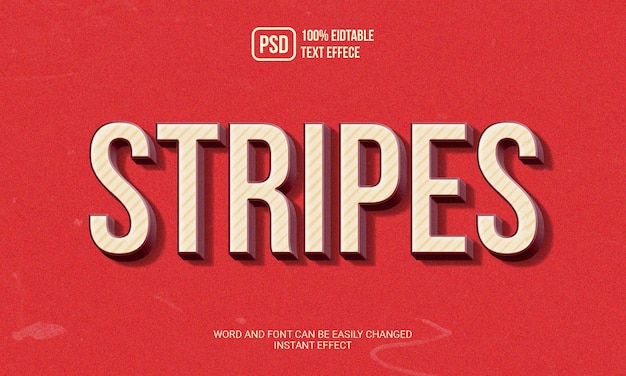 Vintage style stripes text effect