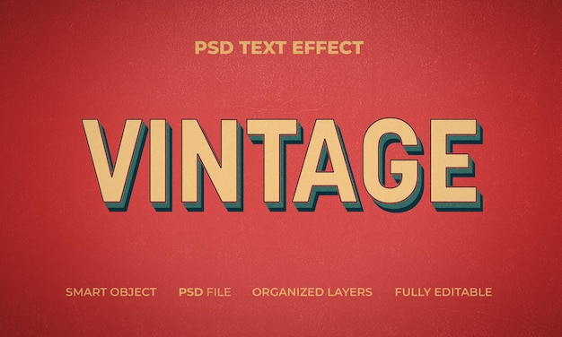 vintage style text and logo effect psd