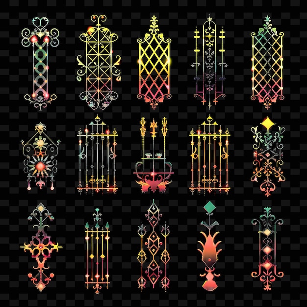 PSD vintage style trellises pixel art met kantpatronen featuri creatieve textuur y2k neon item designs