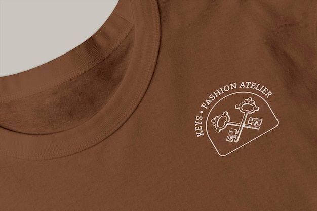 PSD vintage t-shirt logo mockup, apparel branding design psd