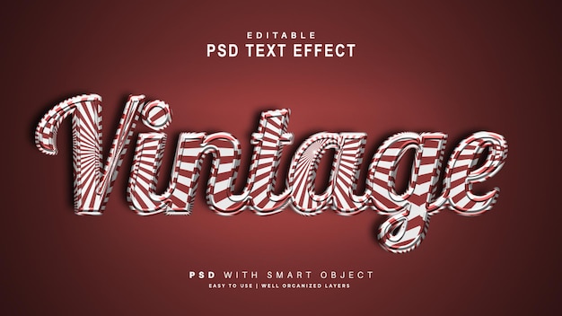 PSD vintage teksteffect. bewerkbare tekst slim object