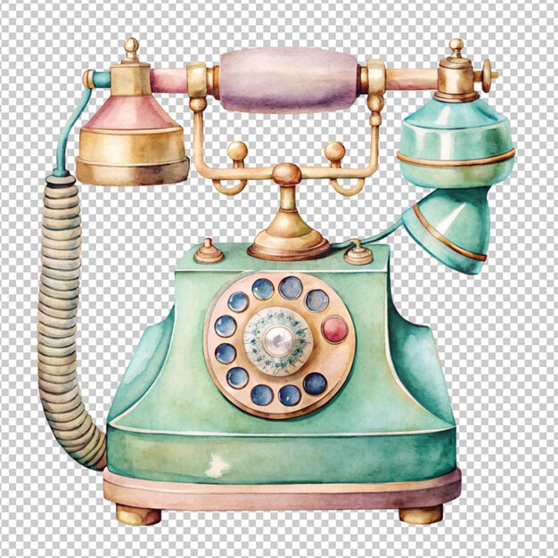 PSD vintage telephone on transparent background