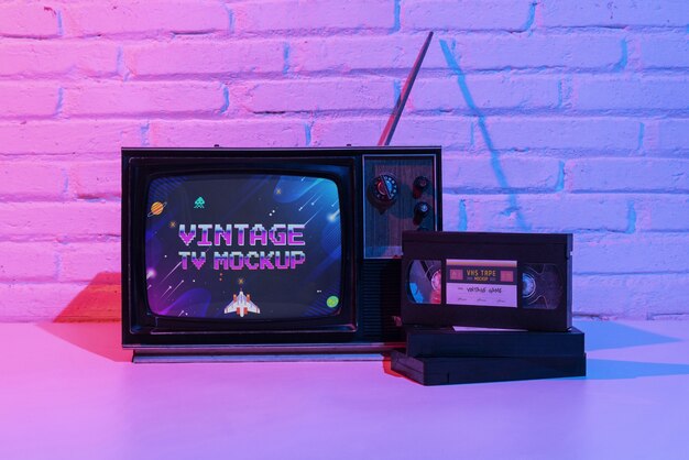 Vintage television mockup design