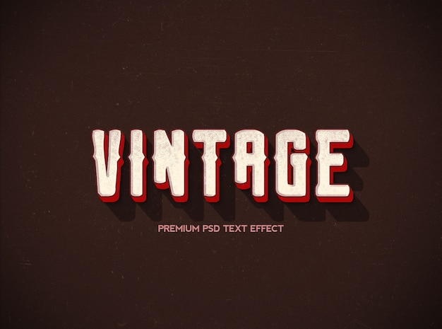 PSD vintage tex effect and classic style