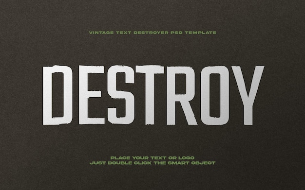 PSD vintage text destroyer