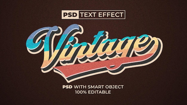 PSD vintage text effect style editable text effect