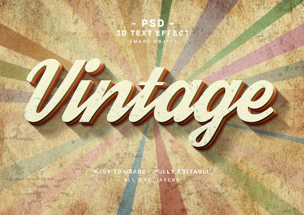 PSD a vintage text effect with a vintage effect