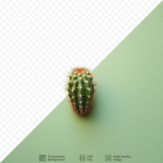 PSD vintage tło płótna z izolowanym małym kaktusem w widoku z góry