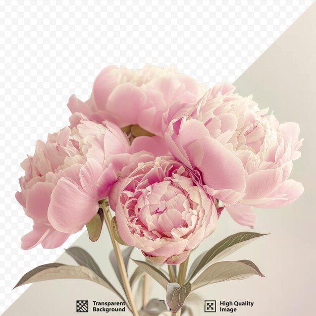 PSD bouquet di peonie rosa su uno sfondo leggero e isolato regalo di san valentino