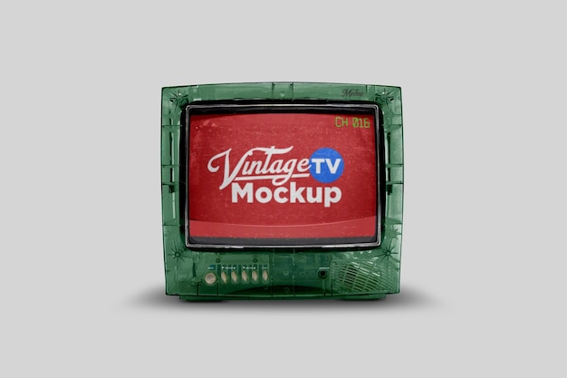 Vintage translucent tv mockup