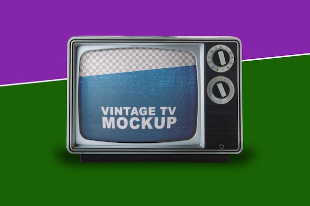 PSD vintage tv mockup