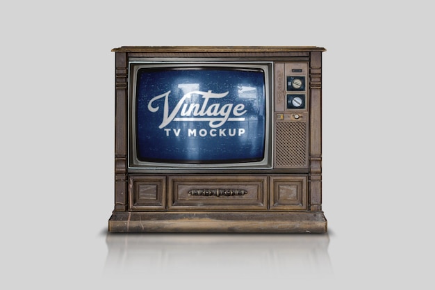 PSD vintage tv mockup