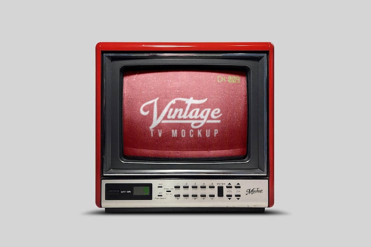PSD vintage tv mockup