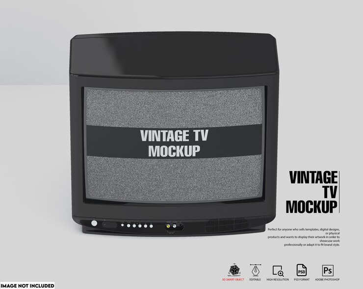PSD vintage tv mockup