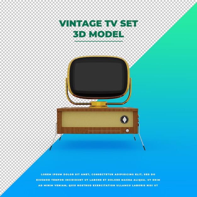 PSD vintage tv set