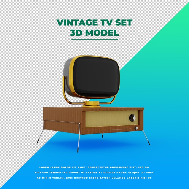 PSD vintage tv set