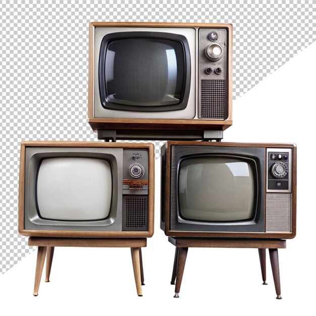 PSD vintage tv on transparent background