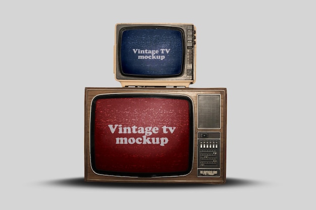 ビンテージ テレビのモックアップ