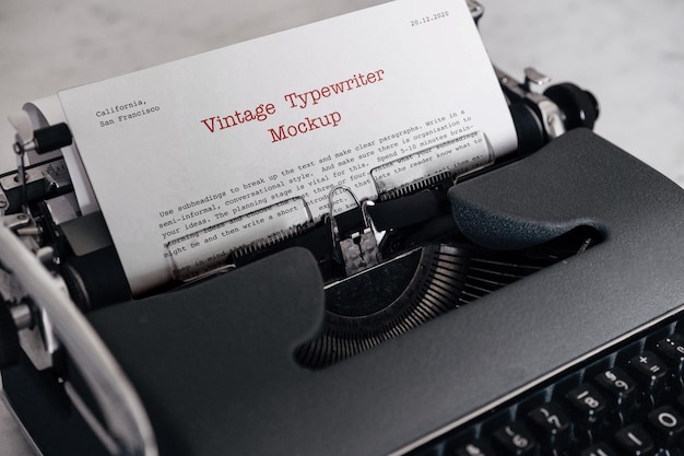 PSD vintage typemachine mockup