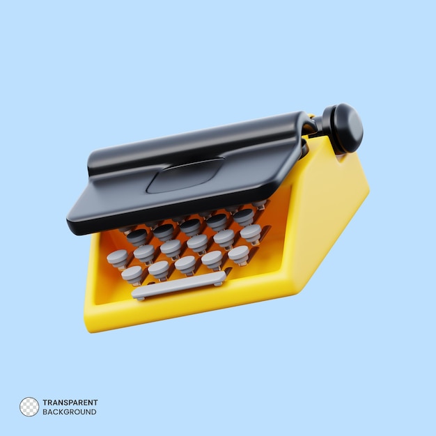 Vintage Typemachine pictogram Geïsoleerde 3d render Illustration