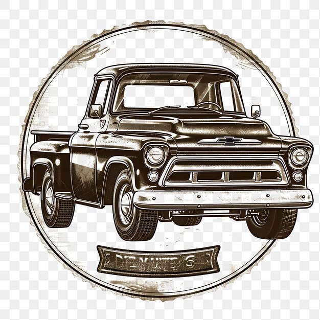 PSD vintage vehicle stamp collection outline art and monochrome frame designs for tshirt clipart design