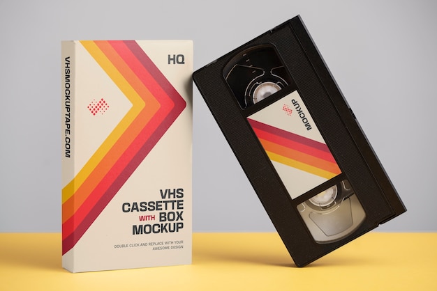 Vintage vhs cassette met magneetband