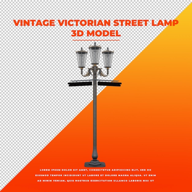 Vintage victoriaanse straatlantaarn 3d geïsoleerd model