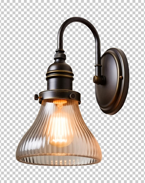 PSD vintage wall lamp isolated on transparent background