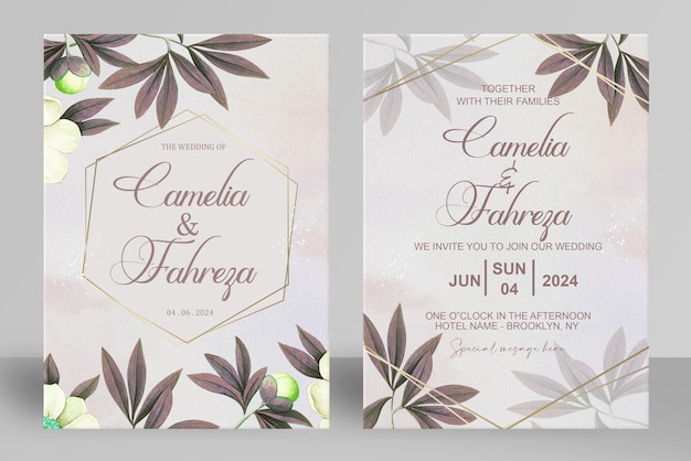 ヴィンテージの結婚式の招待状と日付を保存