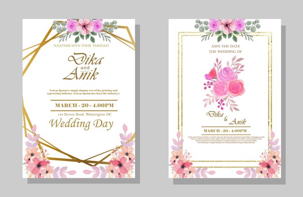 Vintage wedding invitation psd premium