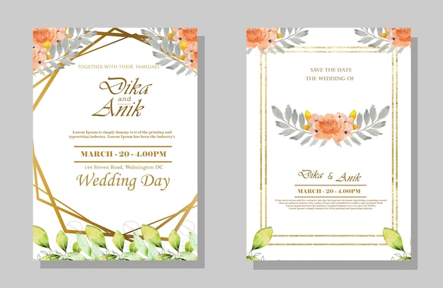 Vintage wedding invitation psd premium