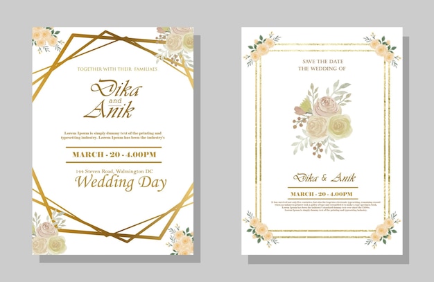 PSD vintage wedding invitation psd premium