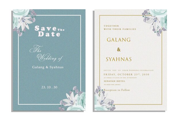 Vintage wedding invitation psd