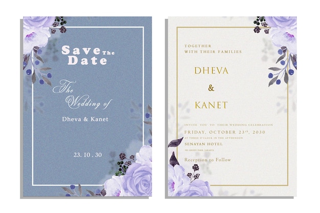 Vintage wedding invitation psd