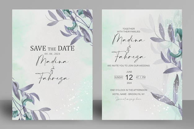 Vintage wedding invitation and save the date