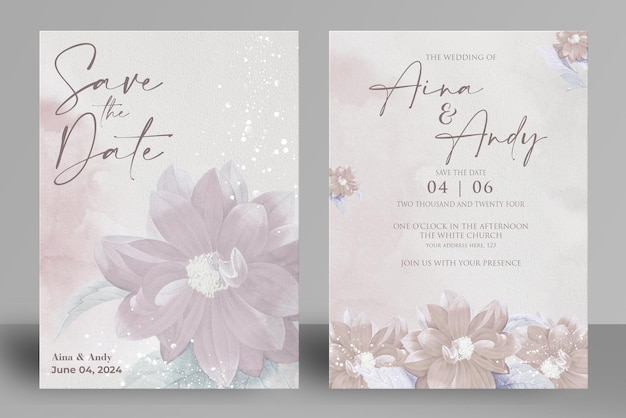 Vintage wedding invitation and save the date