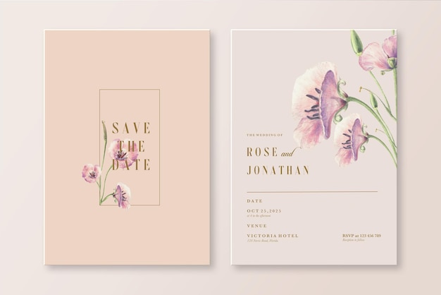 vintage wedding invitation template