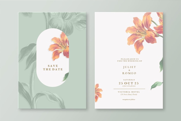 Vintage wedding invitation template