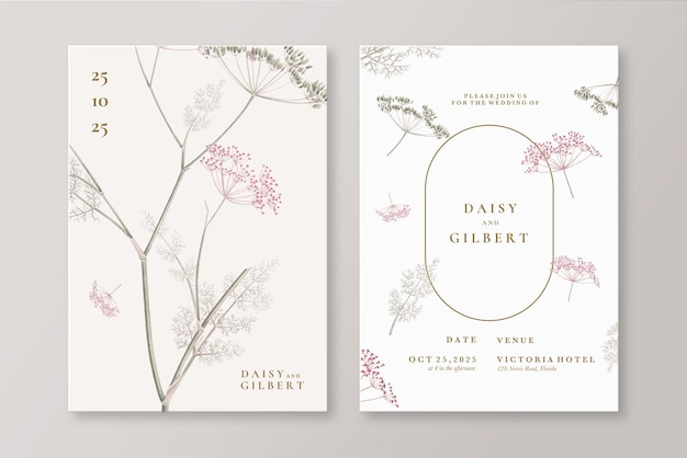 PSD vintage wedding invitation template