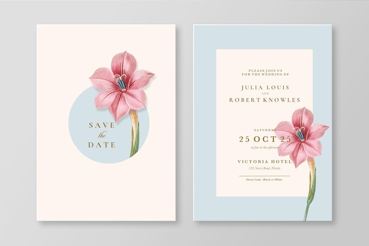 PSD vintage wedding invitation template