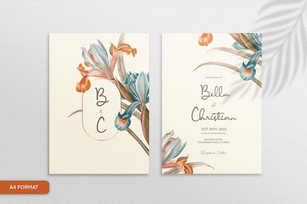 PSD vintage wedding invitation template