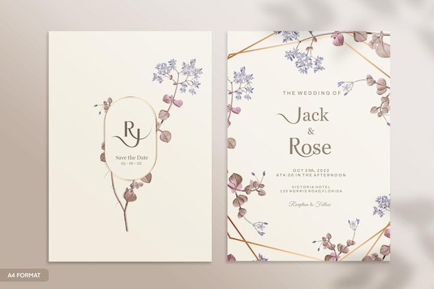 Vintage wedding invitation template