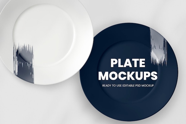 Vintage white porcelain plate png mockup, featuring public domai