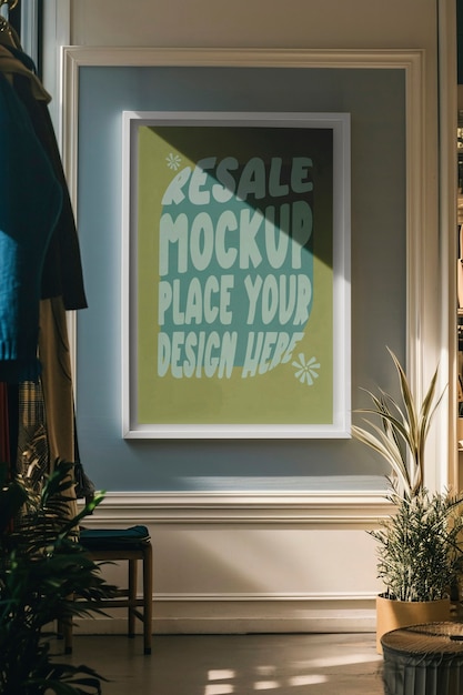 PSD vintage winkel frame ontwerp mockup