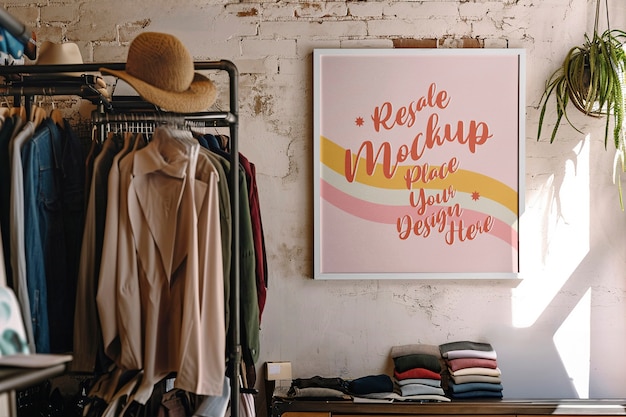 PSD vintage winkel frame ontwerp mockup