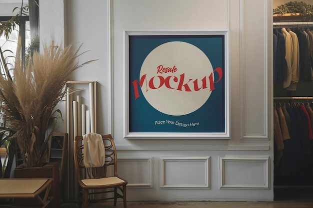 PSD vintage winkel frame ontwerp mockup